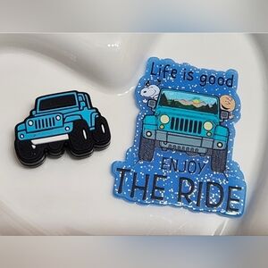 Flatback Beads Life Is Good Dog Sn SUV Je Crafts Badge Keychain Bag Clip Pin